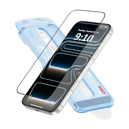 FLOLAB NanoArmour ONETIME PRO for iPhone 17 Pro Max Screen Protector, Anti-Reflective, PolarSpectra Anti-Rainbow, 3D Tempered Glass, Edge Reinforced, Easy Install, Smooth - size: 17 Pro Max