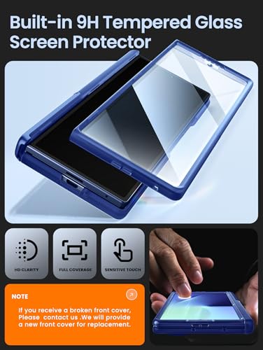 i-Blason for Samsung Galaxy Z Fold 7 Case MagSafe with Stand [9H+ Tempered Glass Screen Protector] [Hinge Protection] Wireless Charging Full-Body Protective Kickstand Case for Z Fold 7, Blue - color: Blue