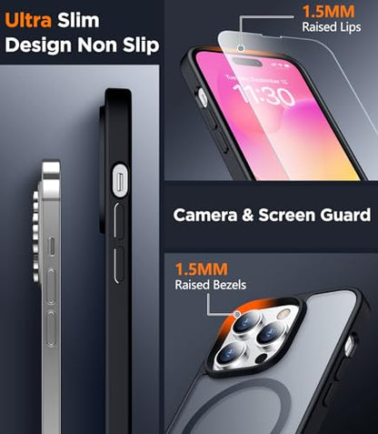 SPIDERCASE Magnetic for iPhone 14 Pro Case, Black - color: Black, size: Iphone 14 Pro 6.1''