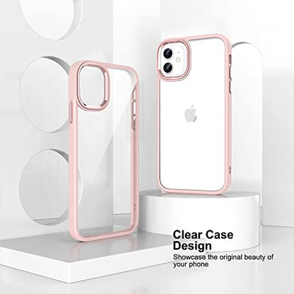 ULAK Clear Case for iPhone 12/iPhone 12 Pro, Hybrid Protective Slim Transparent Anti-Scratch Shock Absorption TPU Bumper Cover Designed Phone Case, Baby Pink | Hybrid Protective Slim Transparent Anti-Scratch Shock Absorption TPU Bumper Cover Designed Phon