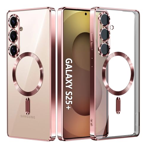 Hurgoer for Samsung Galaxy S25 Plus Case.Soft TPU Electroplated Frame Cover with Clear Back.Drop Tested Protective Full Body s24 Plus Case.Thin Light Slim【Not Magsafe】 (Rose Gold, S25/S24 Plus) - color: Rose Gold, size: S25/S24 Plus
