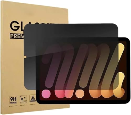 1 Privacy Screen Protector for iPad Mini [8.3 Inch] [Mini 7 A17 Pro 7th Gen 2024 & Mini 6th Gen 2021 Release] Tempered Glass 2.5D Edge,iPad Mini 7 & 6,Case Friendly