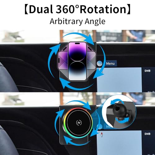 Car Magnetic Phone Mount for Hyundai Palisade 2020 2021 2022 2023 2024 2025 Auto Interior Accessories Best Cellphone Holder Fast 15W Wireless Charger Cell Phones Charging Screen Stand Accessory