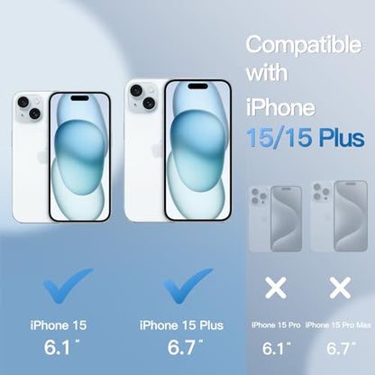 JETech Camera Lens Protector for iPhone 15/15 Plus, Blue, 1 Set - color: Blue