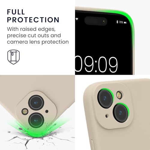 kwmobile Case Compatible with Apple iPhone 15 Case - Slim TPU Silicone Phone Cover - Soft Touch Finish - Cream - color: cream, size: iPhone 15