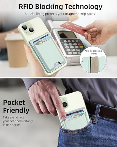 ExtreLife for Magsafe Wallet, Works with Apple Find My, 6 Cards Holder - color: Tender Leaf Green