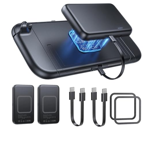 YUANHOT 2 Pack 10000mAh Magnetic Power Bank for Nintendo Switch 2 & OLED | 20W PD Fast Charging, Magnetic Quick Mount, Extends 5X Playtime, Compatible with Smartphones, Game Travel Accessories