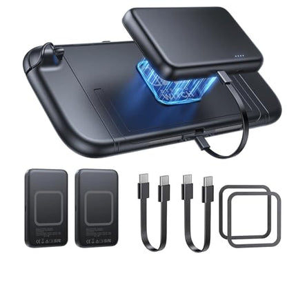 YUANHOT 2 Pack 10000mAh Magnetic Power Bank for Nintendo Switch 2 & OLED | 20W PD Fast Charging, Magnetic Quick Mount, Extends 5X Playtime, Compatible with Smartphones, Game Travel Accessories