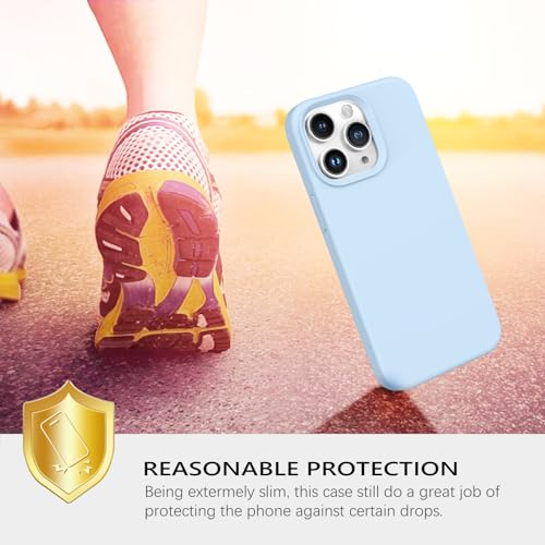 GUAGUA Compatible with iPhone 15 Pro Max Case 6.7 Inch Liquid Silicone Soft Gel Rubber Slim Microfiber Lining Cushion Texture Cover Shockproof Protective Case for iPhone 15 Pro Max, Light Blue - color: Light Blue, size: iPhone 15 Pro Max