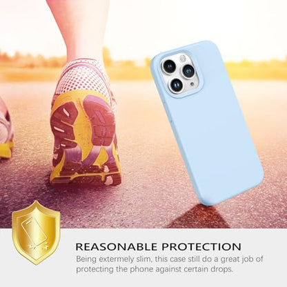 GUAGUA Compatible with iPhone 15 Pro Max Case 6.7 Inch Liquid Silicone Soft Gel Rubber Slim Microfiber Lining Cushion Texture Cover Shockproof Protective Case for iPhone 15 Pro Max, Light Blue - color: Light Blue, size: iPhone 15 Pro Max