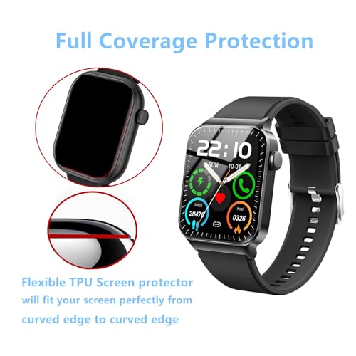 Screen Protector Compatible for STECEi T50S Smart Watch 1.85" (6 Pack) Full Coverage Clear TPU Soft Film