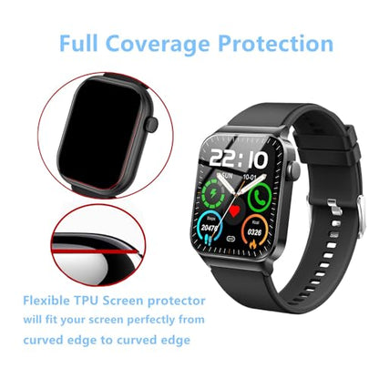 Screen Protector Compatible for STECEi T50S Smart Watch 1.85" (6 Pack) Full Coverage Clear TPU Soft Film