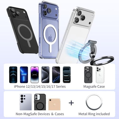 MagSafe Magnetic Phone Ring Grip & Stand for iPhone 17-13 Max/Plus