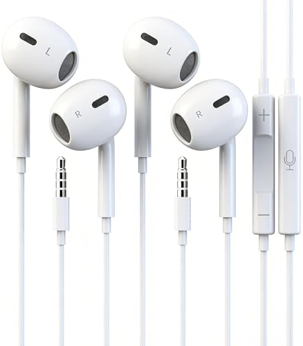2 Packs Wired iPhone Headphones Earbuds with mic & Remote
