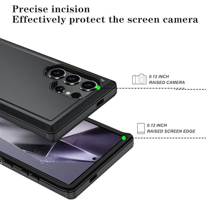 ONOLA Compatible with Samsung Galaxy S24 Ultra Case with HD Screen Protector, Heavy Duty Shockproof & Dropproof 3-Layer Cover Phone Case,Black - color: Black, size: Galaxy S24 Ultra 6.8"