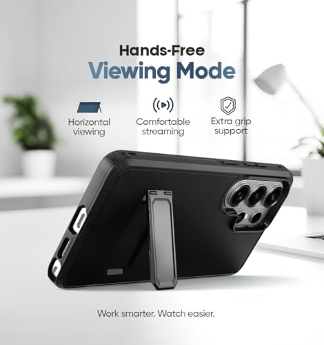 MOTIVE for Samsung Galaxy S26 Ultra Case with Belt Clip and Stand | 6.9" | Case & Holster, MagSafe compatible, built-in Kickstand Horizontal, 360° rotating belt clip, slim low-profile fit - size: s26 Ultra
