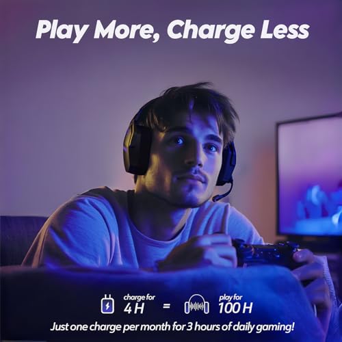 NUBWO Wireless Gaming Headset with Mic for Ps5 Ps4 PC, Zero Interference, 100-Hour Battery All-Day Play, 23ms Sync for Fortnite & Call of Duty/FPS Gamers, Triple Mode All Devices Compatible - Purple - color: Purple