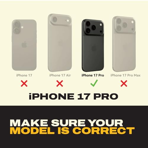 DEWALT Compatible iPhone 17 Pro Magnetic Case with Stand, Rugged Shockproof Cover w/ 360° Rotatable Ring Holder, Compatible with MagSafe iPhone 17 Pro Case Kickstand, Heavy-Duty Protective Black - size: iPhone 17 Pro
