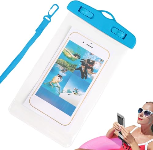 Phone Waterproof Pouch Touchscreen Compatible Cycling Smartphone Bag for Beach Cruise Vacation Swimming Kayaking Diving Travel Blue - color: Blue