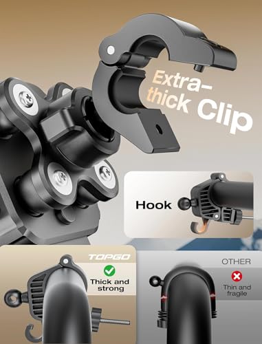 Dual Vibration Dampener Motorcycle Phone Mount Holder, Black