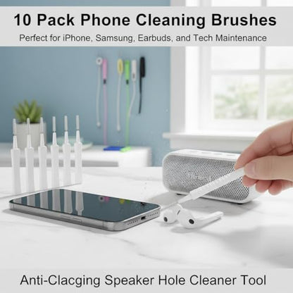 10 Pack Phone Cleaning Brushes Anti-Clogging Speaker Hole Cleaner - color: 10PCS- White Cleaning Tools