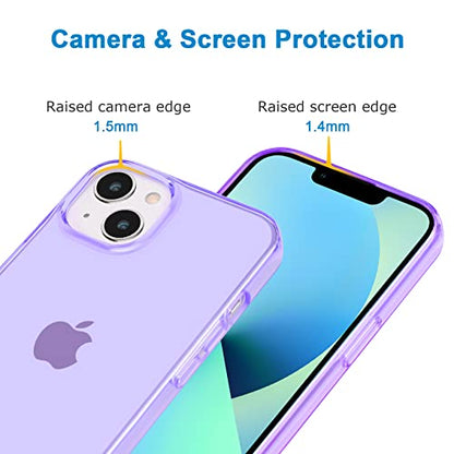 JJGoo Compatible with iPhone 13 Case, Clear Purple Soft Shockproof Protective Slim Thin Phone Bumper Cover for iPhone 13-6.1 inch 2021 - color: Purple