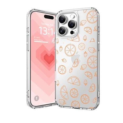 IAIYOXI Clear Case for iPhone 16 Pro, [Crystal Clear Military-Grade Drop Protection], Non-Yellowing, Slim Lightweight Transparent TPU Bumper Phone Case Cover Design - Line Lemon - color: Line Lemon, size: iPhone 16 Pro