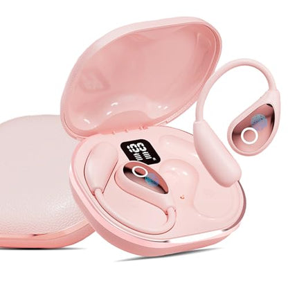 Open Ear Earbuds Bluetooth 5.4 Wireless Headphones, 50H Pink - color: Pink