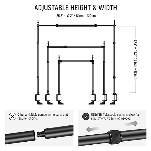 NEEWER Overhead Camera Mount Rig with 2 Ball Heads, Super Clamp, NK002
