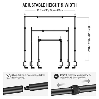 NEEWER Overhead Camera Mount Rig with 2 Ball Heads, Super Clamp, NK002