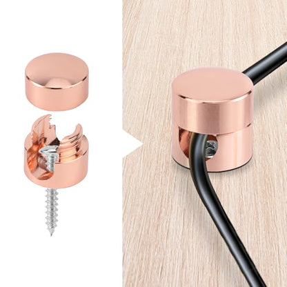3pcs Cable Anchors for Desk, Phone Charger Cord Holders (Rose Gold)