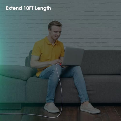 Thunderbolt 5 Cable 10FT Compatible, 40Gbps, 8K@60Hz, 4K@144Hz, PD 240W, USB4 2.0 USB C Video Display Cable for Thunderbolt 4, iPhone 17, SSD, Mac mini M4 / M4 Pro, MacBook Pro - size: Straight 10FT