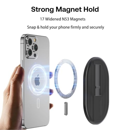 Magnetic Finger Phone Grip for MagSafe Stand, Phone Grip Strap Holder,Clear