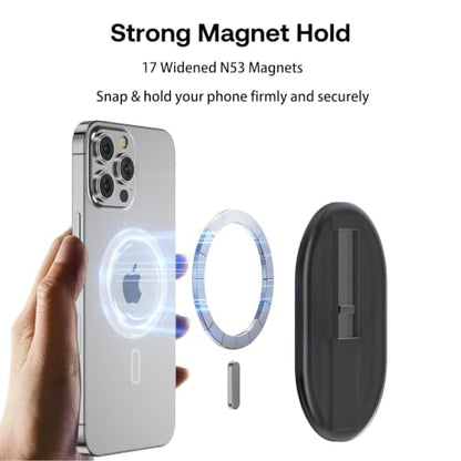 Magnetic Finger Phone Grip for MagSafe Stand, Phone Grip Strap Holder,Clear