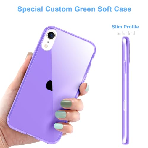 JJGoo Compatible with iPhone XR Case Clear Soft Transparent Shockproof Protective Slim Thin Bumper Phone Cover for XR, Clear Purple - color: Purple