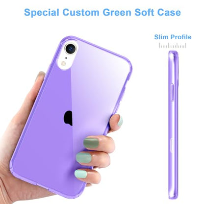 JJGoo Compatible with iPhone XR Case Clear Soft Transparent Shockproof Protective Slim Thin Bumper Phone Cover for XR, Clear Purple - color: Purple