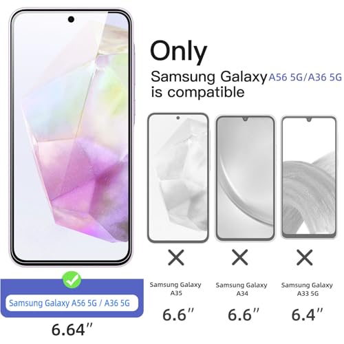 NEW'C 3 Pack Designed for Samsung Galaxy A56 5G / A36 5G Screen Protector Tempered Glass,Case Friendly Ultra Resistant - size: A36 5G 6.7 inches