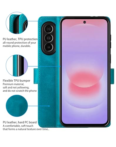 Feitenn for Samsung Galaxy A37 5G (6.7") Case Wallet 2026 with 4 Card Holders Kickstand, PU Flip Leather Magnetic Closure Folio Shockproof Protective Cover, Blue - color: Blue, size: Samsung Galaxy A37 5G