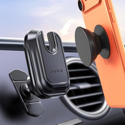 pop-tech Car Phone Mount for Socket Grip, Bendable Adhesive Dashboard Base