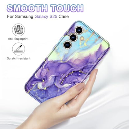 Btscase for Samsung Galaxy S25 Case, [Military Grade Drop Tested] Marble Pattern Design Slim Rugged Shockproof Women Girls Men Protective Anti-Scratch Cover, Cobalt Violet - color: Cobalt Violet, size: Samsung Galaxy S25