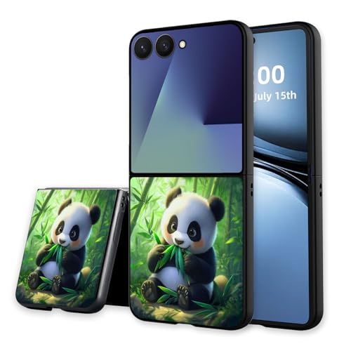 for Z Flip 7 Case Ultra Thin 1.2mm Matte Hard PC Phone Cover- Anti-Scratch Anti-Fingerprint Slim Fit Shockproof Protection Cover for Samsung Galaxy Z Flip 7 Case,Panda Bamboo - color: Panda Bamboo
