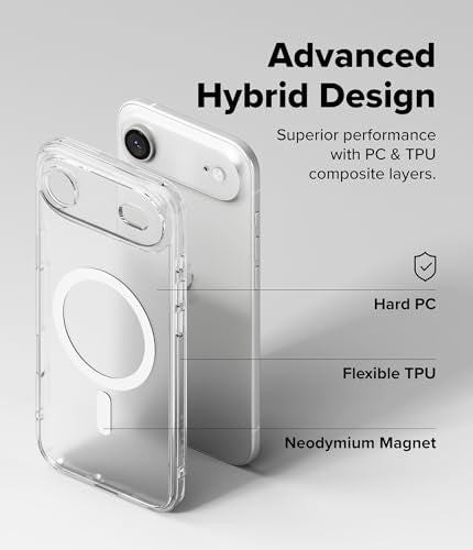Ringke for iPhone Air Case [Fusion Magnetic Matte Clear] | Compatible with MagSafe, Oil & Dirt Resistant, Anti-Fingerprint Technology Prevents Oily Smudges, Feels Velvety Soft - size: iPhone Air