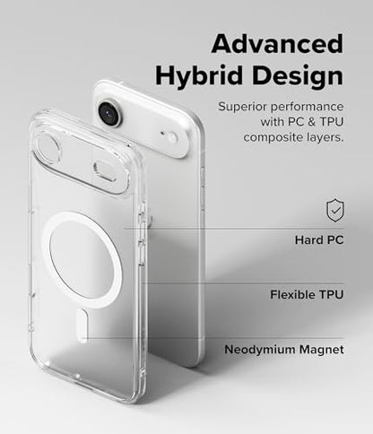 Ringke for iPhone Air Case [Fusion Magnetic Matte Clear] | Compatible with MagSafe, Oil & Dirt Resistant, Anti-Fingerprint Technology Prevents Oily Smudges, Feels Velvety Soft - size: iPhone Air