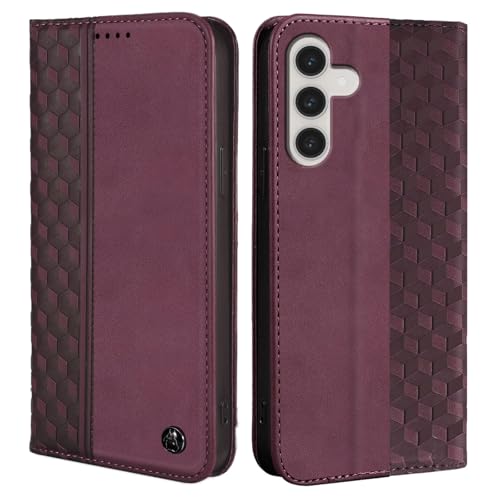 Wallet Case for Samsung Galaxy A26/A16 5G 6.7 inch 2025/2024 - PU Leather Flip Cover with Card Holder Slots, Strong Magnetic Folio Phone Case, Wine Red - color: Wine Red, size: Samsung Galaxy A26/A16 6.7"