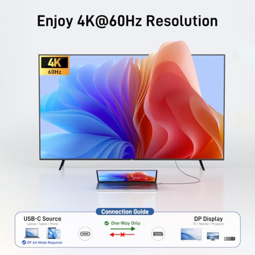 Acer USB C to DisplayPort Cable 6.6 FT (4K@60HZ 2K@165Hz) for Laptop - size: 6.6FT