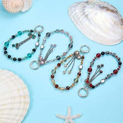 BEEFLYING Beaded Phone Charm Wrist Strap for Case - color: Brown