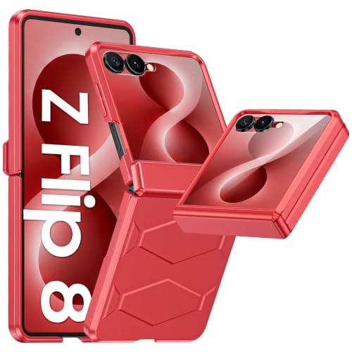 Vizvera for Samsung Galaxy Z Flip 8 Case with Hinge Protection, Built-in Screen Protector Shockproof All-Inclusive Phone Cover for Z Flip 8-Magenta - color: Magenta, size: Z Flip 8