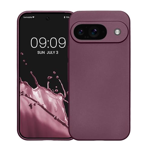 kwmobile Case Compatible with Google Pixel 9 Case -Soft TPU Back Phone Cover - with Metallic Look - Metallic Lavender - color: Metallic Lavender, size: Pixel 9