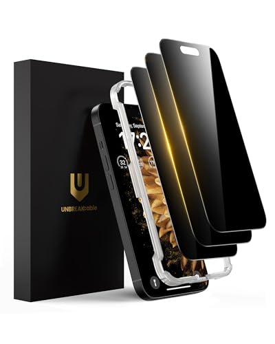 UNBREAKcable Privacy Screen Protector for iPhone 15 Plus - 3 Pack - size: iPhone 15 Plus