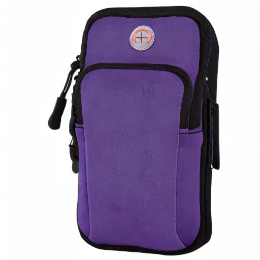 Running Armband Cell Phone Holder for iPhone 11 12 13 14 15 16e 16 17 Pro Max Xs X Xr 8 Plus SE Mini,Galaxy S26 S25 S24 S23 S22 Note 20,Key,Strap Pouch,Workout Exercise Sports Arm Band Sleeve - color: 1-Purple